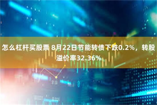 怎么杠杆买股票 8月22日节能转债下跌0.2%，转股溢价率32.36%